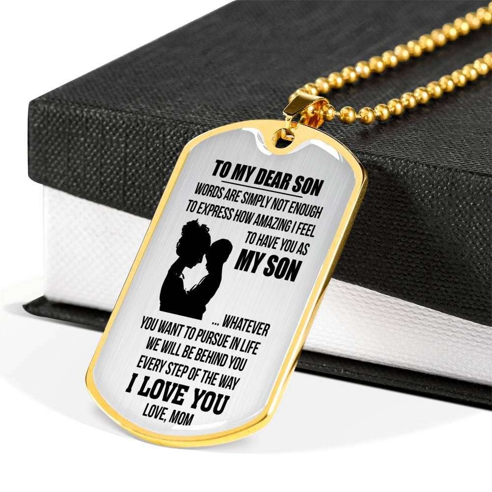 Son Dog Tag, Custom To My Son Dog Tag, Gifts From Mom Necklace Dog Tag Gifts For Son Rakva