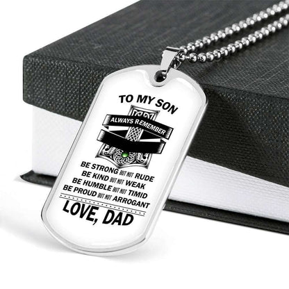 Son Dog Tag, Custom To Son Be Kind But Not Weak Necklace Dog Tag Gifts For Son Rakva