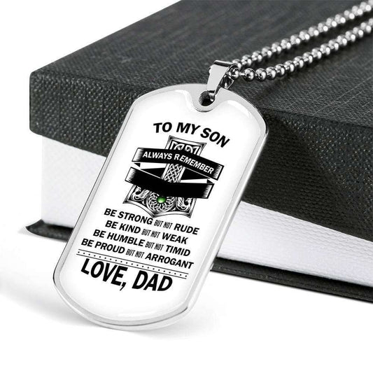 Son Dog Tag, Custom To Son Be Kind But Not Weak Necklace Dog Tag Gifts For Son Rakva