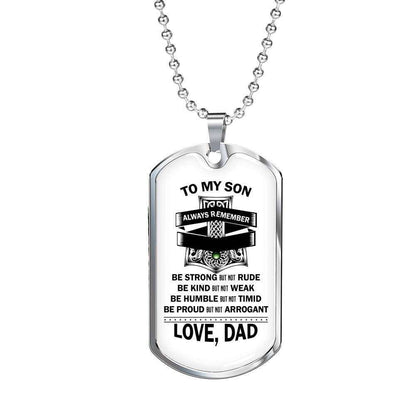 Son Dog Tag, Custom To Son Be Kind But Not Weak Necklace Dog Tag Gifts For Son Rakva