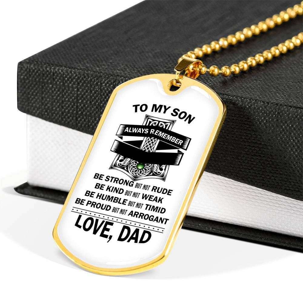 Son Dog Tag, Custom To Son Be Kind But Not Weak Necklace Dog Tag Gifts For Son Rakva