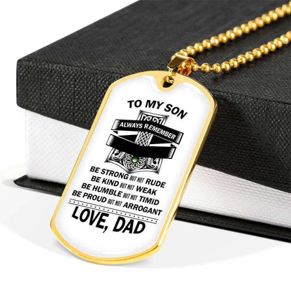 Son Dog Tag, Custom To Son Be Kind But Not Weak Necklace Dog Tag Gifts For Son Rakva
