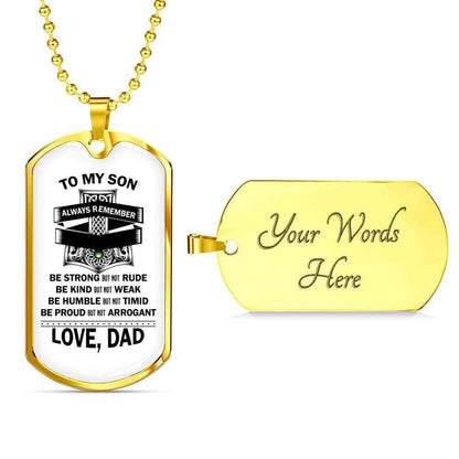 Son Dog Tag, Custom To Son Be Kind But Not Weak Necklace Dog Tag Gifts For Son Rakva