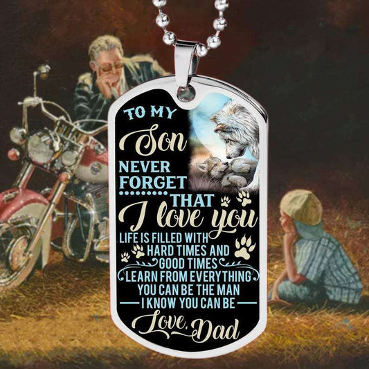 Son Dog Tag, Custom To Son Birthday Christmas Dog Tag Necklace Son Gifts From Father You Can Be The Man Dog Tag Gifts For Son Rakva