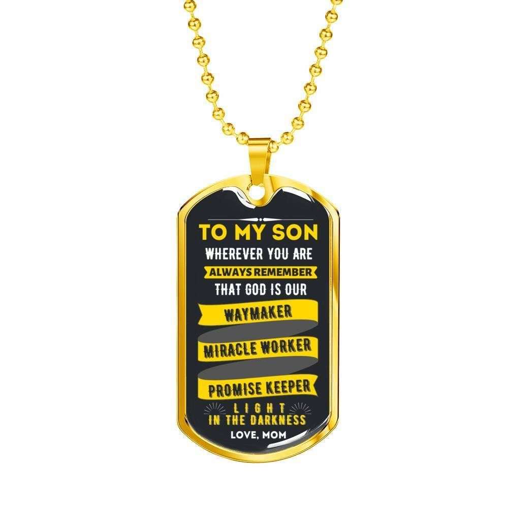 Son Dog Tag, Custom Wherever You Are Dog Tag Military Chain Necklace For Son Dog Tag Gifts For Son Rakva