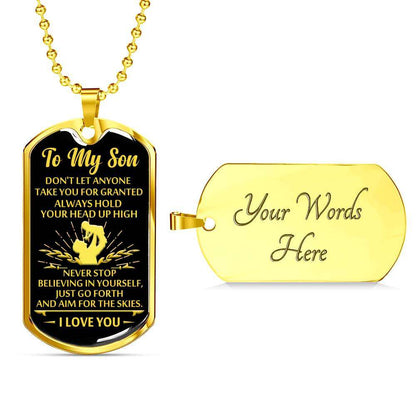 Son Dog Tag, Dog Tag For Son: Gift For Son Dog Tag Necklace-1 Gifts For Son Rakva