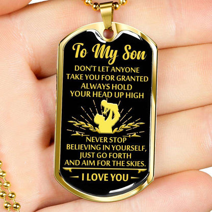 Son Dog Tag, Dog Tag For Son: Gift For Son Dog Tag Necklace-1 Gifts For Son Rakva
