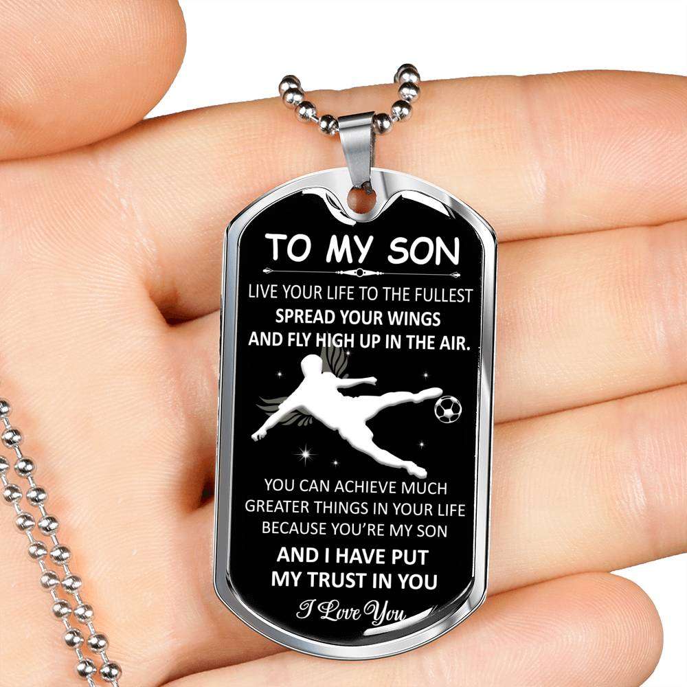 Son Dog Tag, Dog Tag For Son: Gift For Son Dog Tag Necklace-12 Gifts For Son Rakva