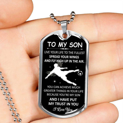 Son Dog Tag, Dog Tag For Son: Gift For Son Dog Tag Necklace-12 Gifts For Son Rakva