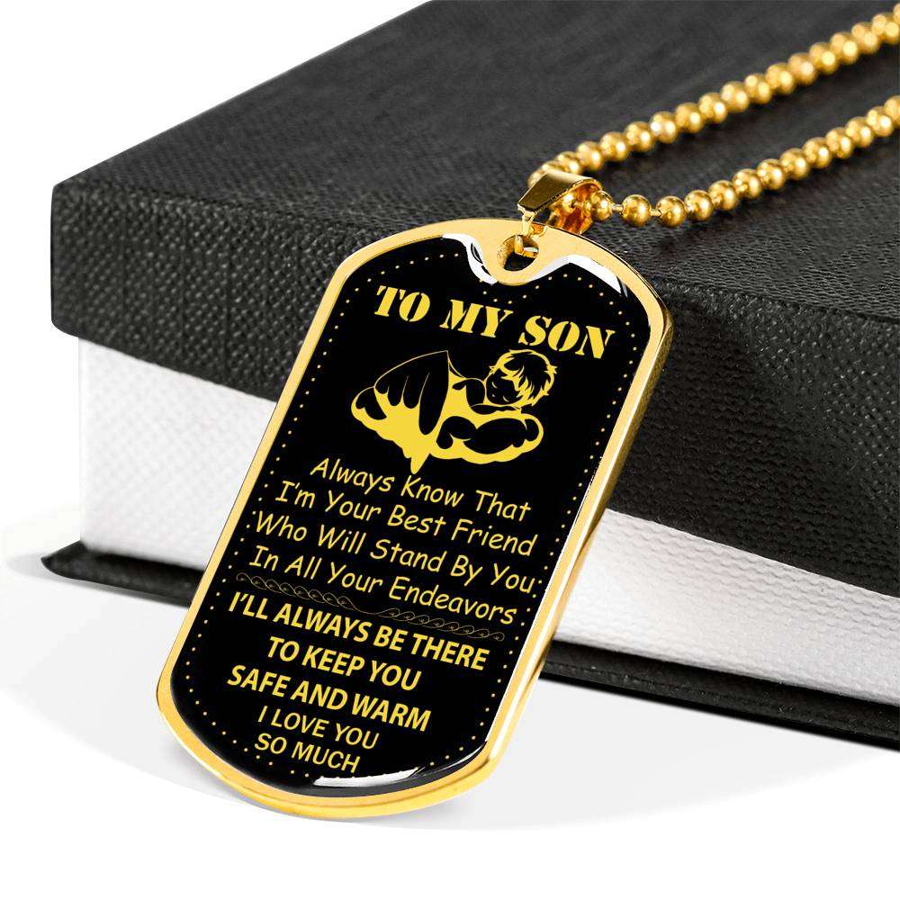 Son Dog Tag, Dog Tag For Son: Gift For Son Dog Tag Necklace-16 Gifts For Son Rakva