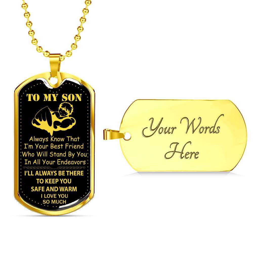 Son Dog Tag, Dog Tag For Son: Gift For Son Dog Tag Necklace-16 Gifts For Son Rakva