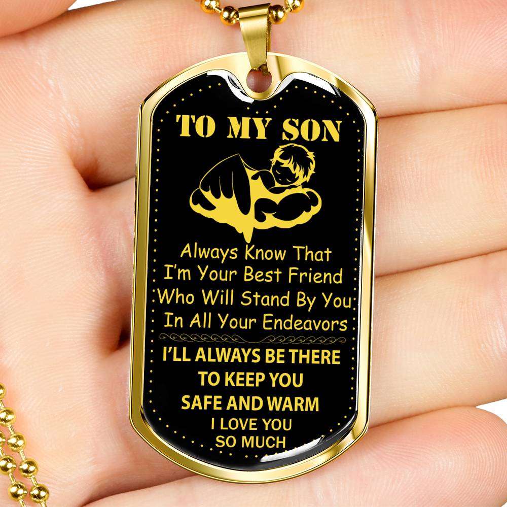 Son Dog Tag, Dog Tag For Son: Gift For Son Dog Tag Necklace-16 Gifts For Son Rakva
