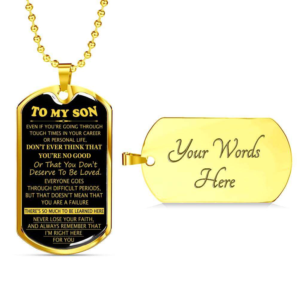 Son Dog Tag, Dog Tag For Son: Gift For Son Dog Tag Necklace-19 Gifts For Son Rakva