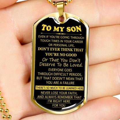 Son Dog Tag, Dog Tag For Son: Gift For Son Dog Tag Necklace-19 Gifts For Son Rakva