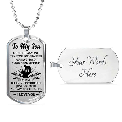 Son Dog Tag, Dog Tag For Son: Gift For Son Dog Tag Necklace-2 Gifts For Son Rakva