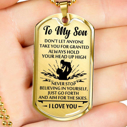 Son Dog Tag, Dog Tag For Son: Gift For Son Dog Tag Necklace-2 Gifts For Son Rakva