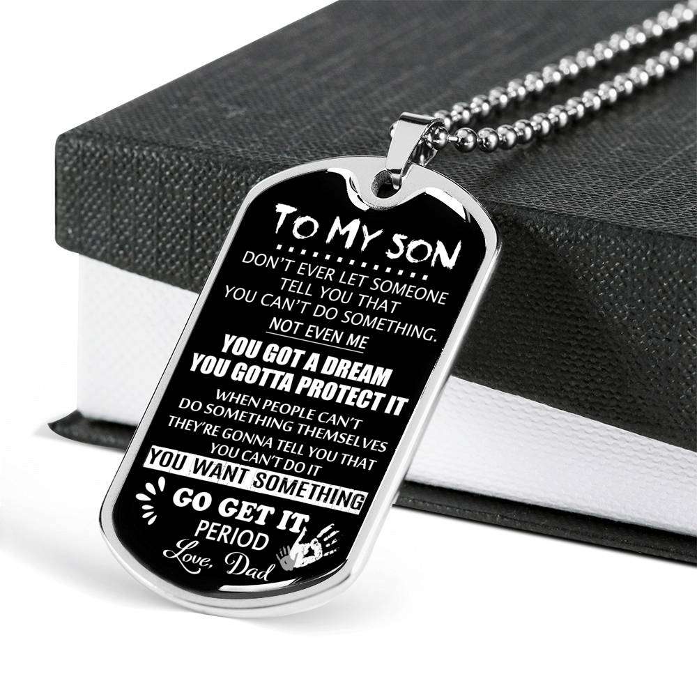 Son Dog Tag, Dog Tag For Son: Gift For Son Dog Tag Necklace-24 Gifts For Son Rakva