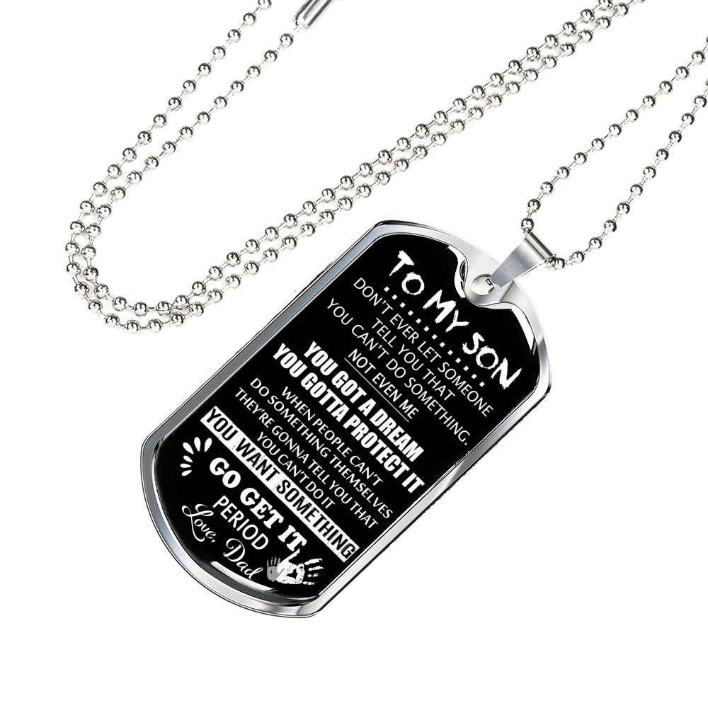 Son Dog Tag, Dog Tag For Son: Gift For Son Dog Tag Necklace-24 Gifts For Son Rakva