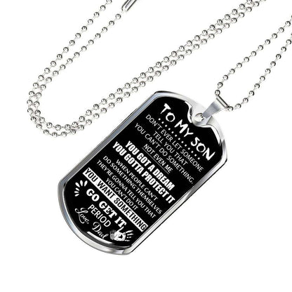 Son Dog Tag, Dog Tag For Son: Gift For Son Dog Tag Necklace-24 Gifts For Son Rakva