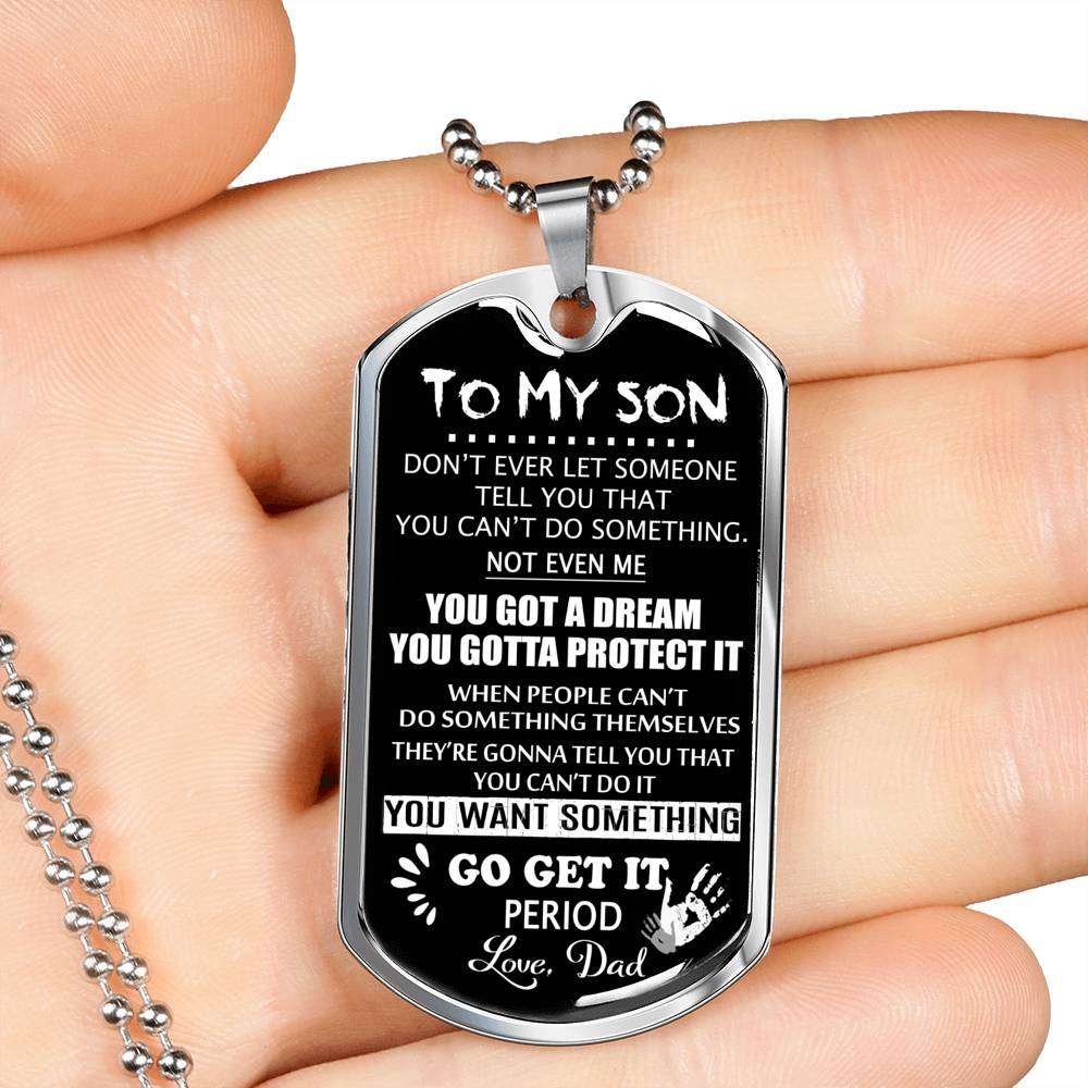 Son Dog Tag, Dog Tag For Son: Gift For Son Dog Tag Necklace-24 Gifts For Son Rakva