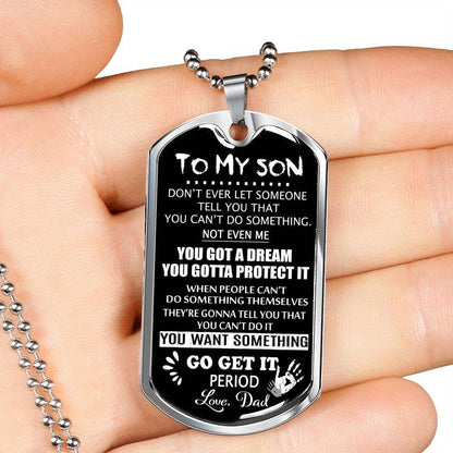 Son Dog Tag, Dog Tag For Son: Gift For Son Dog Tag Necklace-24 Gifts For Son Rakva