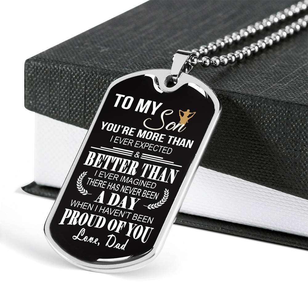 Son Dog Tag, Dog Tag For Son, Gift For Son, Son Necklace, Father And Son Dog Tag-107 Gifts For Son Rakva