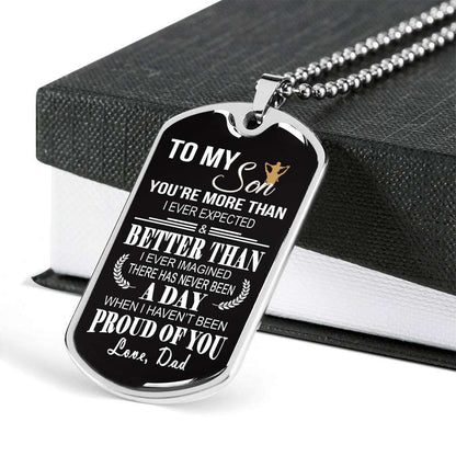 Son Dog Tag, Dog Tag For Son, Gift For Son, Son Necklace, Father And Son Dog Tag-107 Gifts For Son Rakva