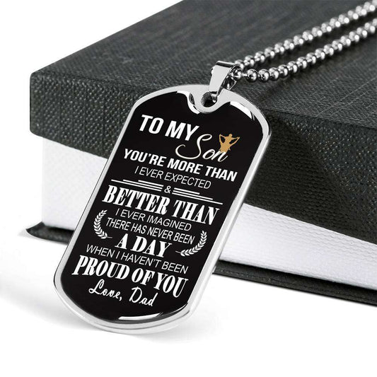 Son Dog Tag, Dog Tag For Son, Gift For Son, Son Necklace, Father And Son Dog Tag-107 Gifts For Son Rakva