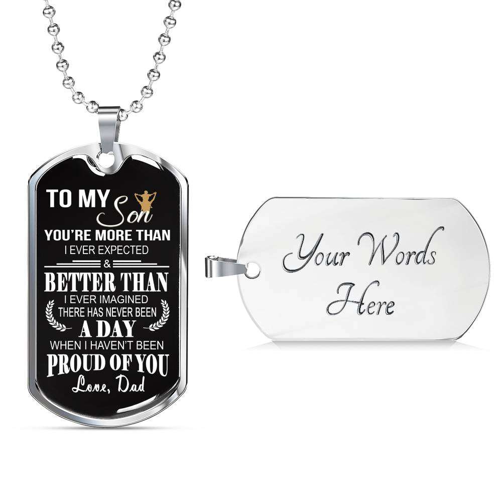 Son Dog Tag, Dog Tag For Son, Gift For Son, Son Necklace, Father And Son Dog Tag-107 Gifts For Son Rakva