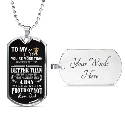 Son Dog Tag, Dog Tag For Son, Gift For Son, Son Necklace, Father And Son Dog Tag-107 Gifts For Son Rakva