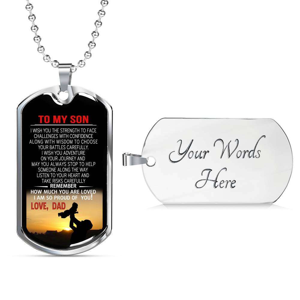 Son Dog Tag, Dog Tag For Son, Gift For Son, Son Necklace, Father And Son Dog Tag-110 Gifts For Son Rakva