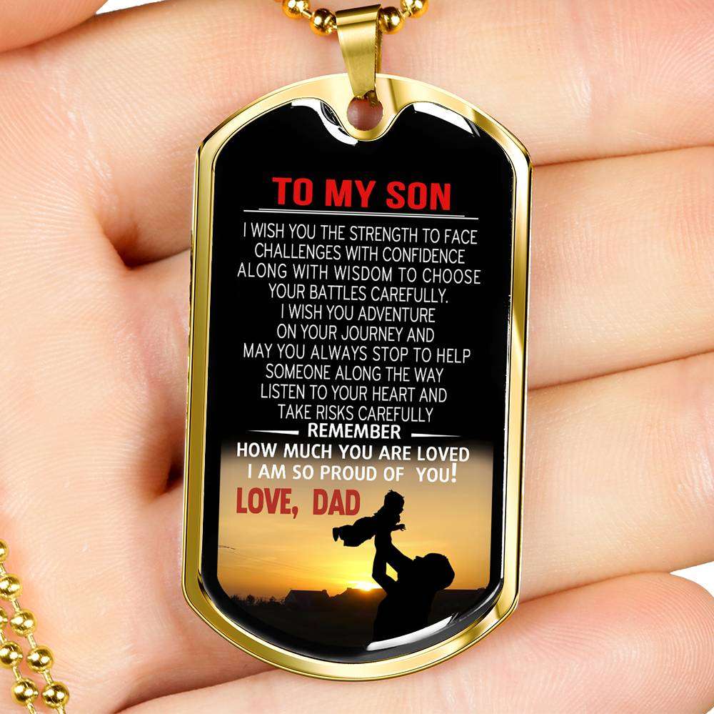 Son Dog Tag, Dog Tag For Son, Gift For Son, Son Necklace, Father And Son Dog Tag-110 Gifts For Son Rakva