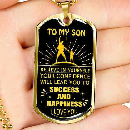 Son Dog Tag, Dog Tag For Son, Gift For Son, Son Necklace, Father And Son Dog Tag-112 Gifts For Son Rakva