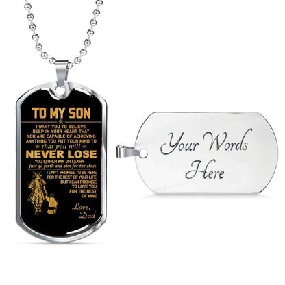 Son Dog Tag, Dog Tag For Son, Gift For Son, Son Necklace, Father And Son Dog Tag-115 Gifts For Son Rakva