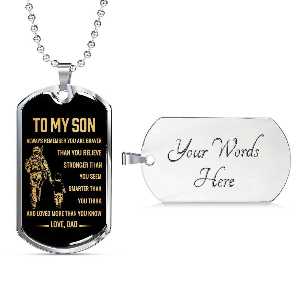 Son Dog Tag, Dog Tag For Son, Gift For Son, Son Necklace, Father And Son Dog Tag-137 Gifts For Son Rakva