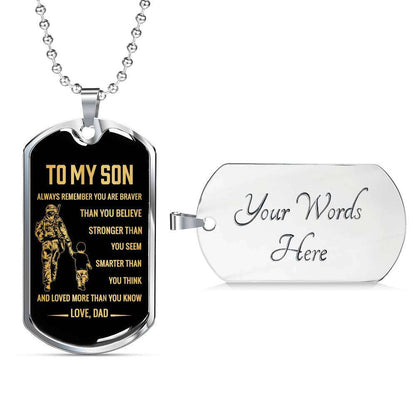 Son Dog Tag, Dog Tag For Son, Gift For Son, Son Necklace, Father And Son Dog Tag-137 Gifts For Son Rakva