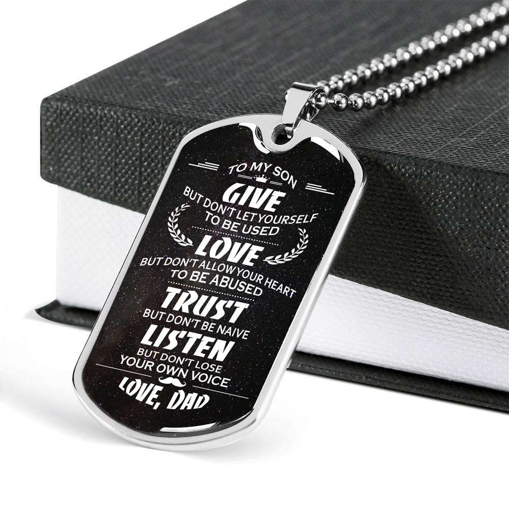 Son Dog Tag, Dog Tag For Son, Gift For Son, Son Necklace, Father And Son Dog Tag-155 Gifts For Son Rakva