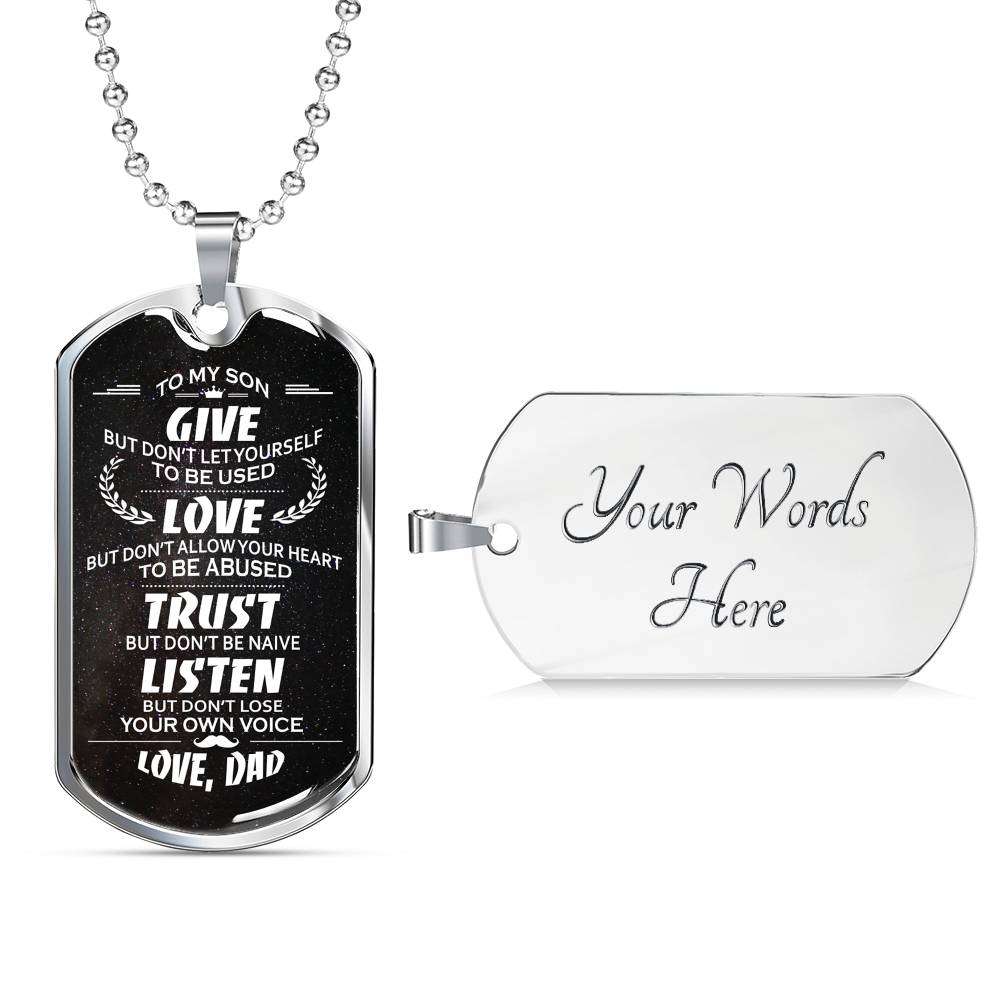Son Dog Tag, Dog Tag For Son, Gift For Son, Son Necklace, Father And Son Dog Tag-155 Gifts For Son Rakva