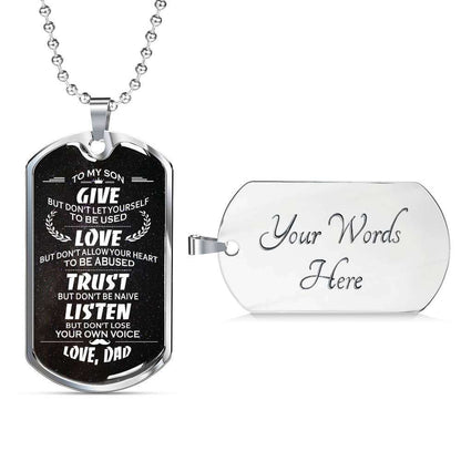 Son Dog Tag, Dog Tag For Son, Gift For Son, Son Necklace, Father And Son Dog Tag-155 Gifts For Son Rakva