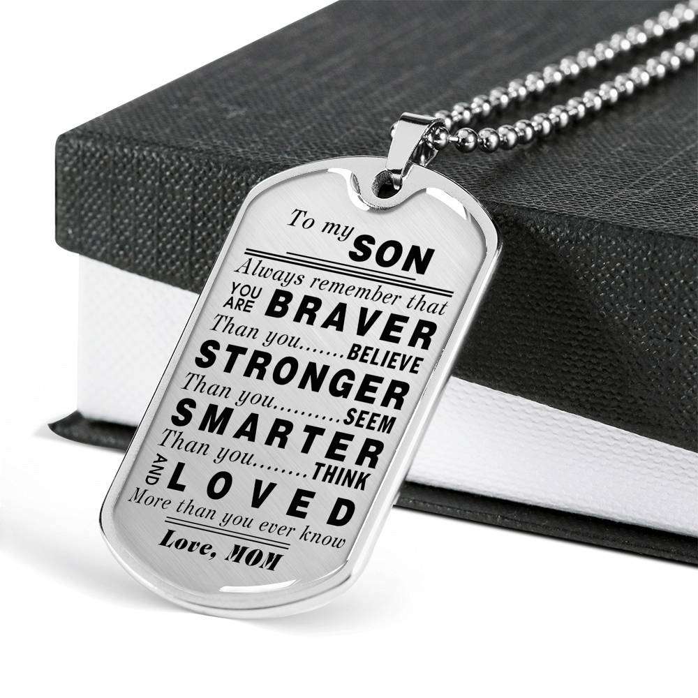 Son Dog Tag, Dog Tag For Son, Gift For Son, Son Necklace, Father And Son Dog Tag-161 Gifts For Son Rakva
