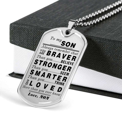 Son Dog Tag, Dog Tag For Son, Gift For Son, Son Necklace, Father And Son Dog Tag-161 Gifts For Son Rakva