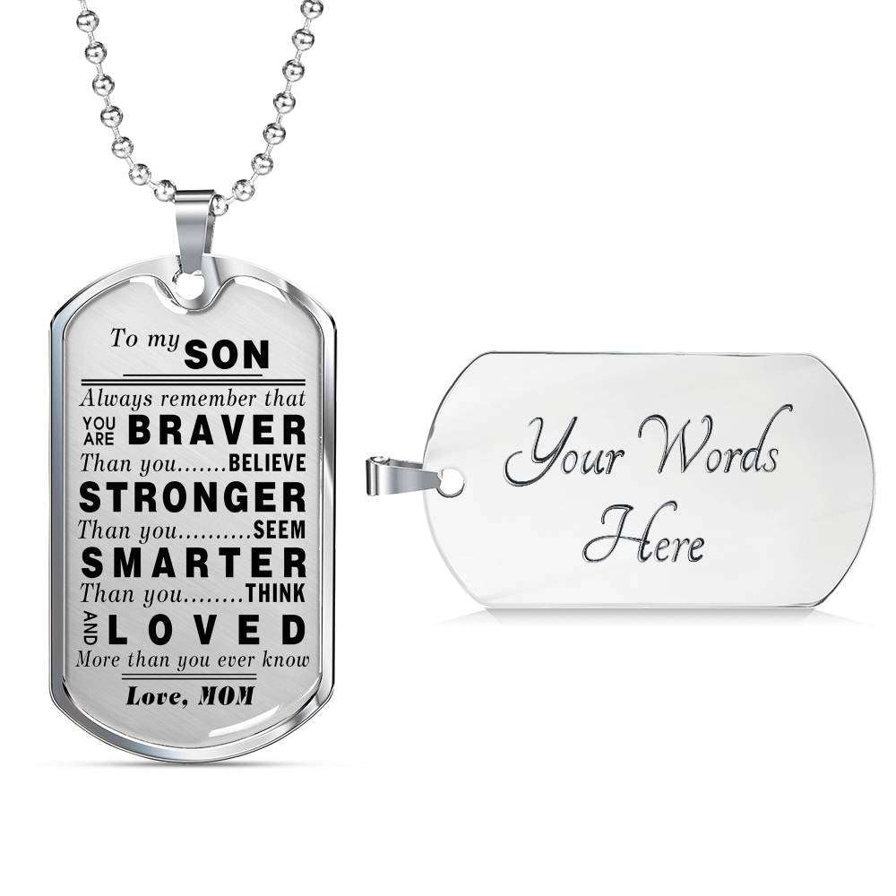 Son Dog Tag, Dog Tag For Son, Gift For Son, Son Necklace, Father And Son Dog Tag-161 Gifts For Son Rakva