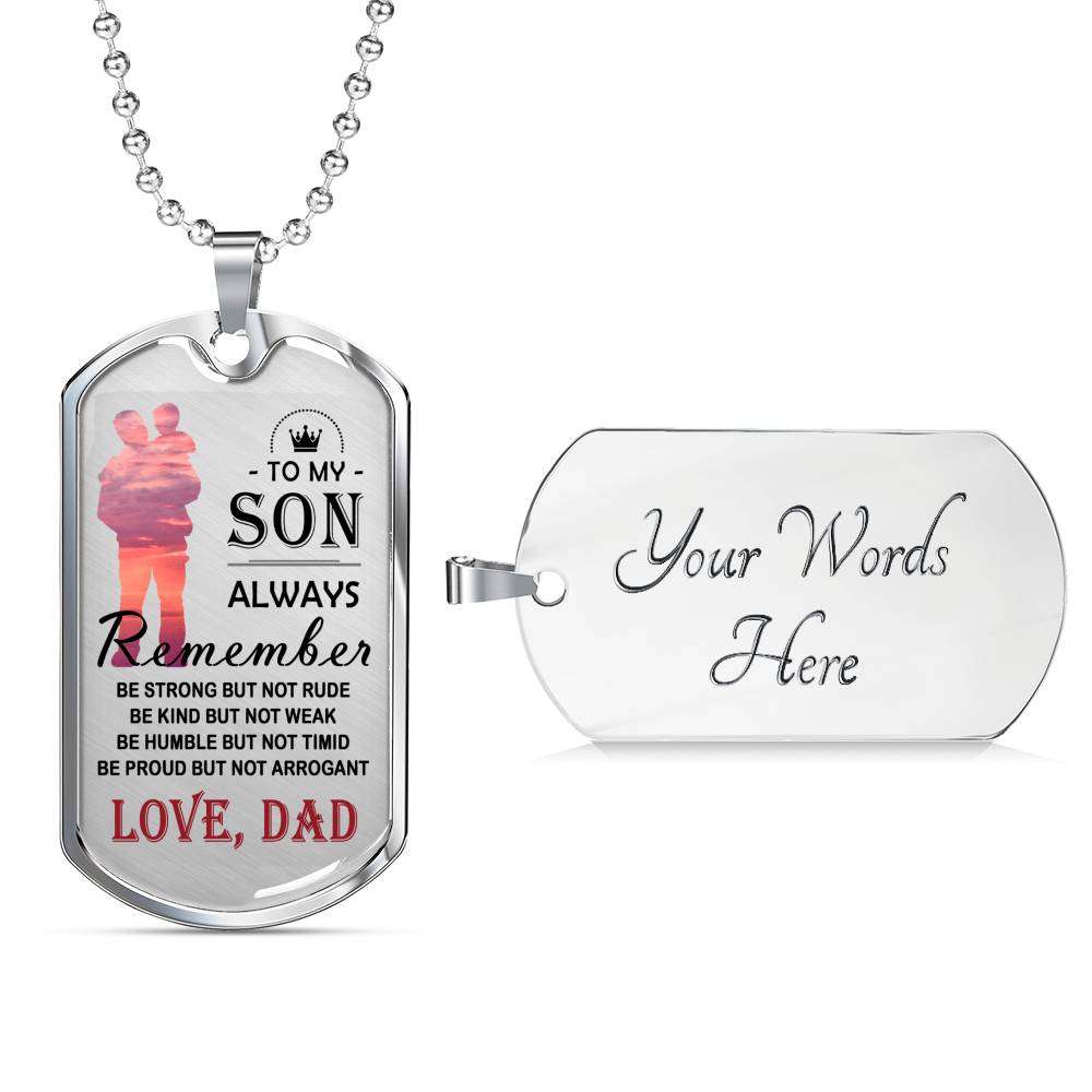 Son Dog Tag, Dog Tag For Son, Gift For Son, Son Necklace, Father And Son Dog Tag-162 Gifts For Son Rakva