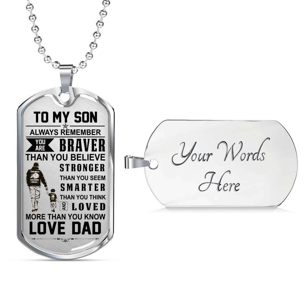 Son Dog Tag, Dog Tag For Son, Gift For Son, Son Necklace, Father And Son Dog Tag-163 Gifts For Son Rakva