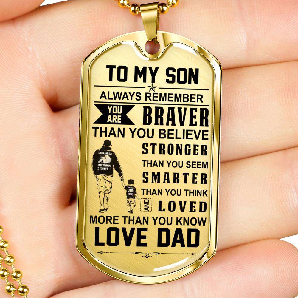 Son Dog Tag, Dog Tag For Son, Gift For Son, Son Necklace, Father And Son Dog Tag-163 Gifts For Son Rakva