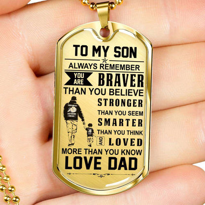 Son Dog Tag, Dog Tag For Son, Gift For Son, Son Necklace, Father And Son Dog Tag-163 Gifts For Son Rakva