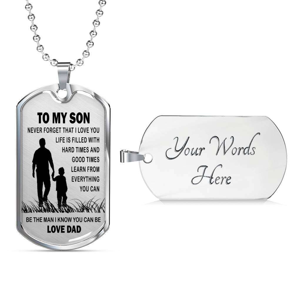 Son Dog Tag, Dog Tag For Son, Gift For Son, Son Necklace, Father And Son Dog Tag-165 Gifts For Son Rakva