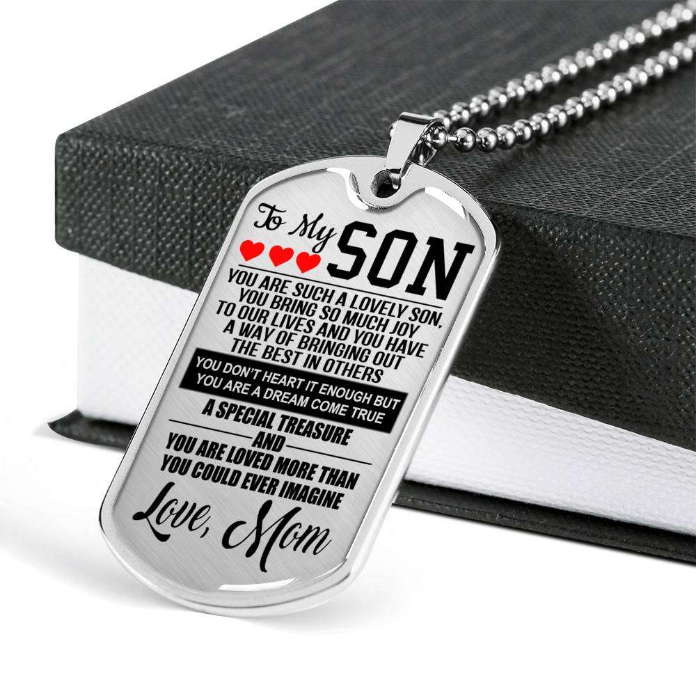 Son Dog Tag, Dog Tag For Son, Gift For Son, Son Necklace, Father And Son Dog Tag-166 Gifts For Son Rakva