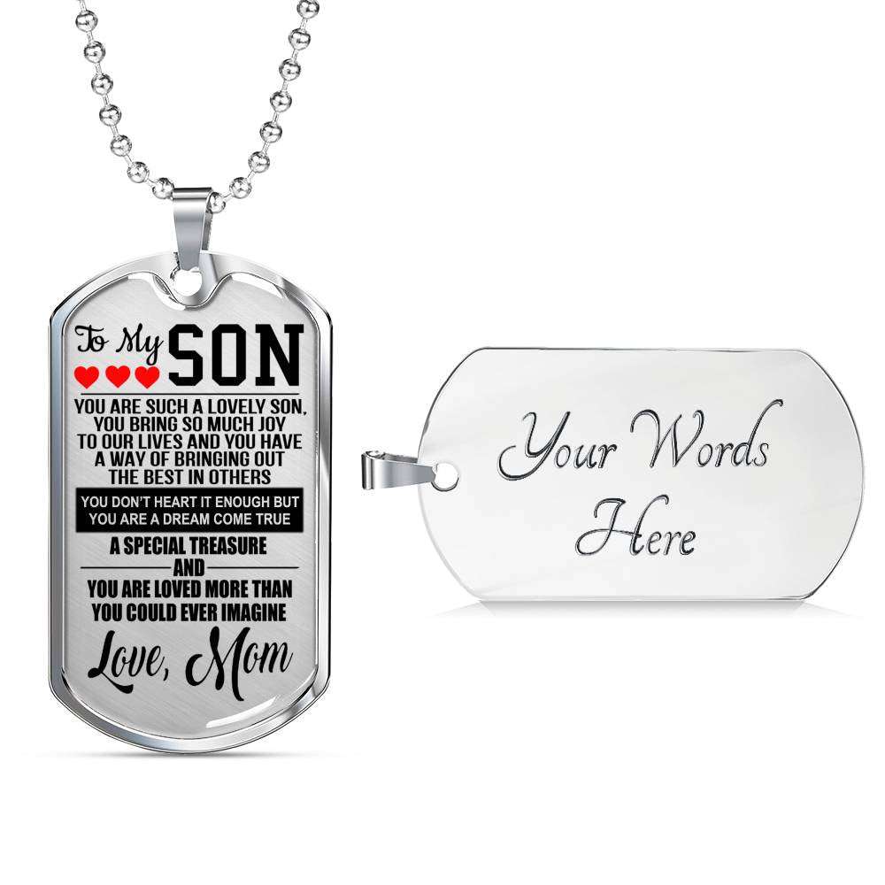 Son Dog Tag, Dog Tag For Son, Gift For Son, Son Necklace, Father And Son Dog Tag-166 Gifts For Son Rakva