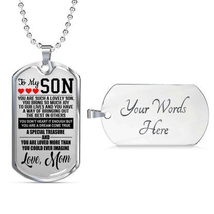 Son Dog Tag, Dog Tag For Son, Gift For Son, Son Necklace, Father And Son Dog Tag-166 Gifts For Son Rakva